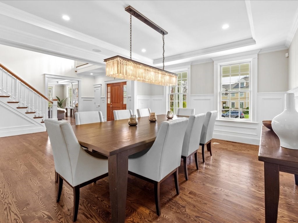 241 Bristol Road Wellesley, MA 02481 - Photo 13 of 42 a view of a a dining room with furniture window and wooden floor