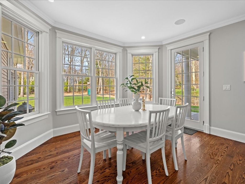 241 Bristol Road Wellesley, MA 02481 - Photo 18 of 42 a view of a dining room with furniture window and wooden floor