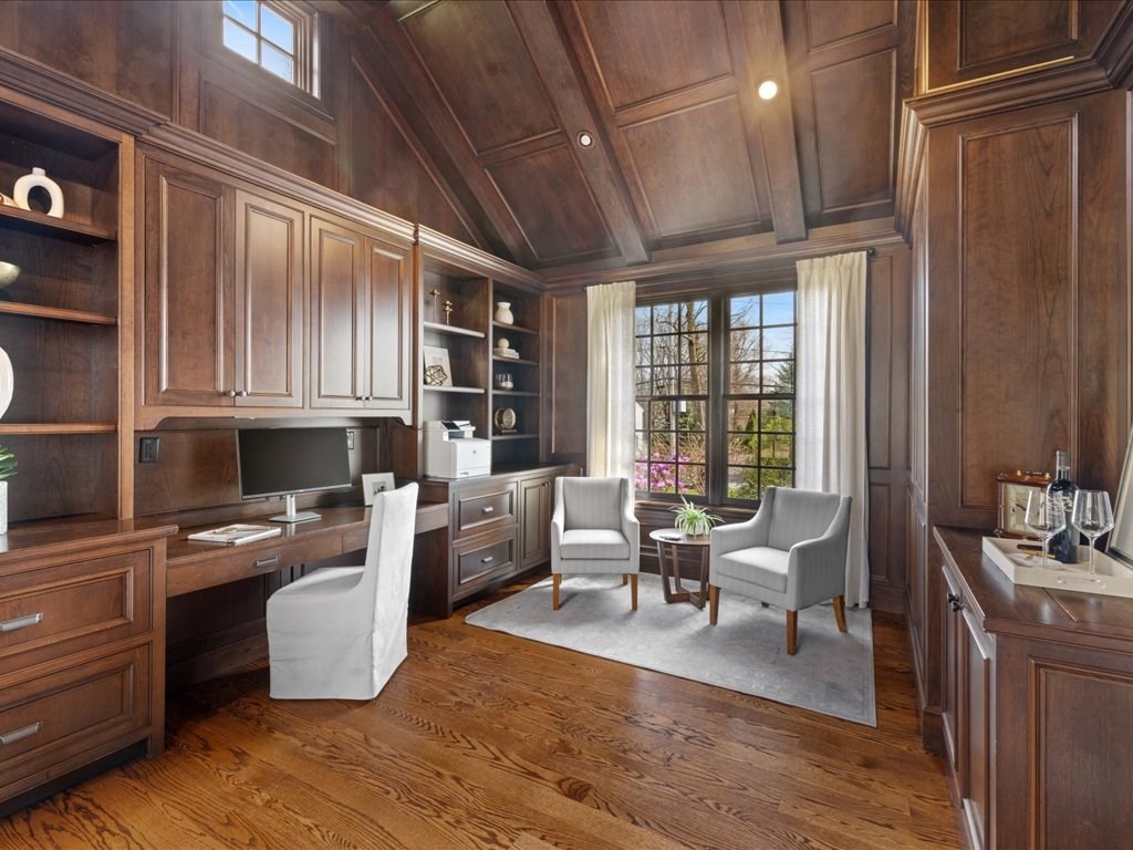 241 Bristol Road Wellesley, MA 02481 - Photo 9 of 42 a living room with stainless steel appliances granite countertop furniture wooden floor and a large window