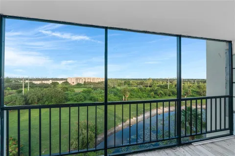 a view of city from a balcony