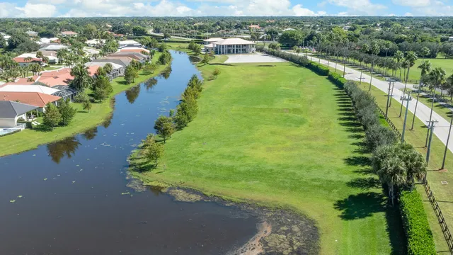 a view of a lake with a city view