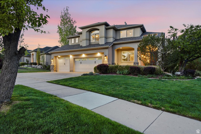 12317 Cypress Point Way Draper, UT 84020 - Photo 2 of 41 Stucco exterior residence with a multi-gabled roofline and stone accents