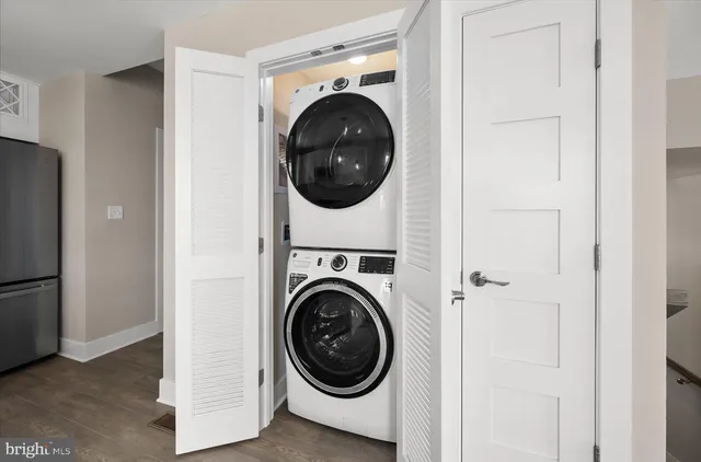 a view of a balcony with wooden floor