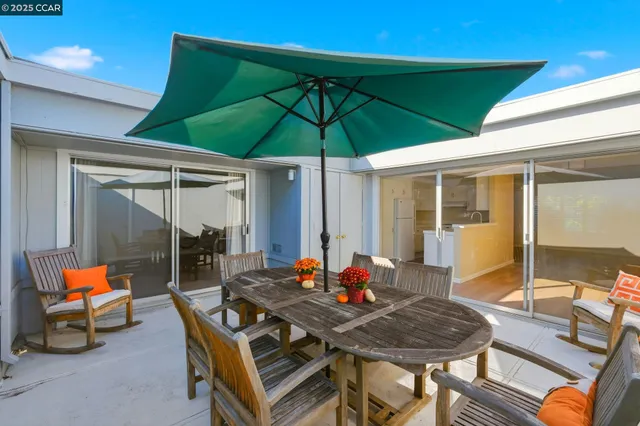 a table and chairs in the patio