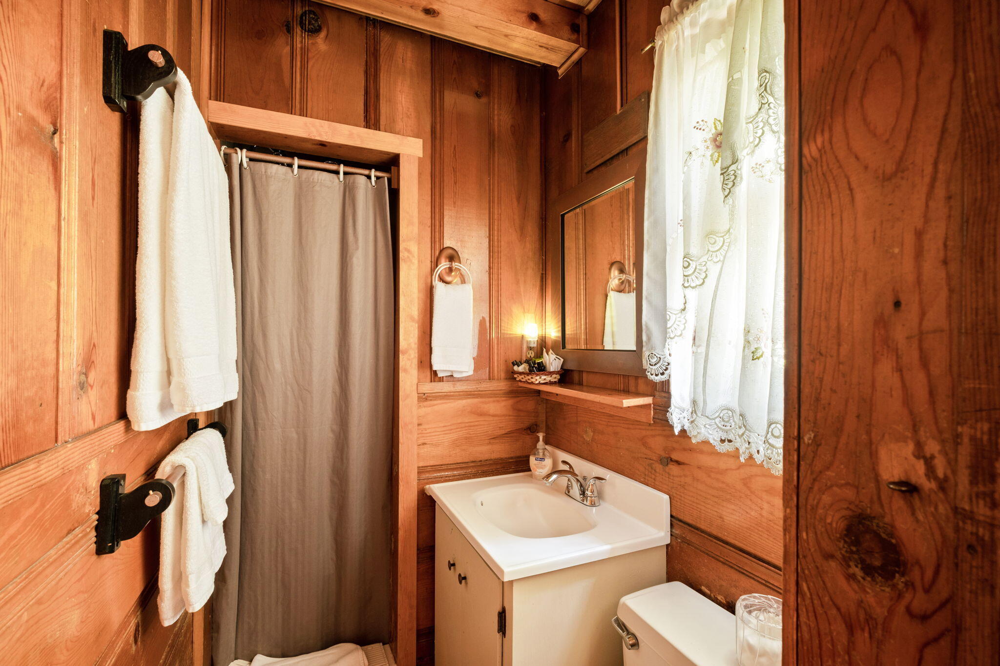 25210 Fern Valley Road Idyllwild, CA 92549 - Photo 82 of 127 a bathroom with a sink a toilet and a mirror
