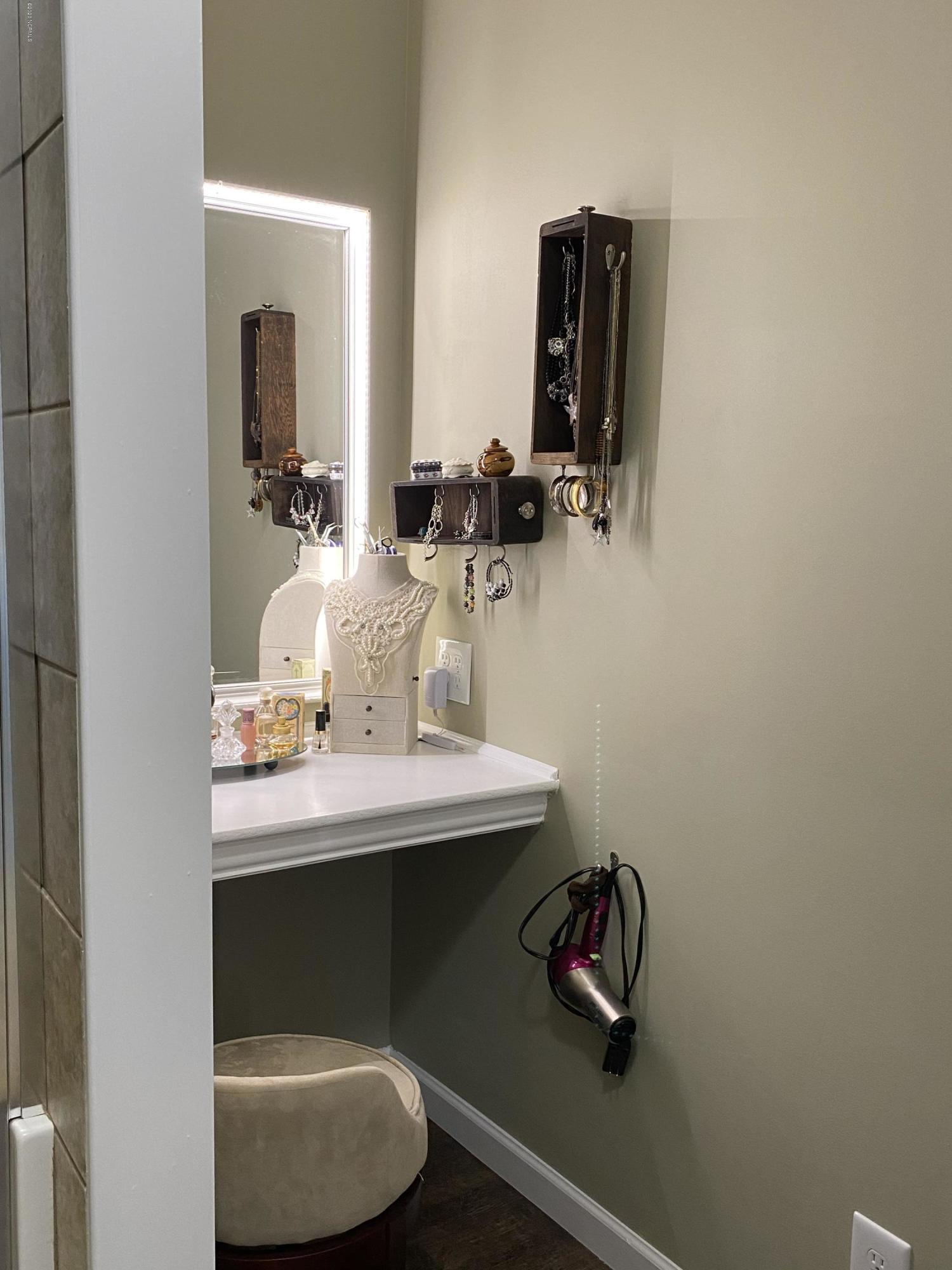 7022 Kingtown Road Northwest Ash, NC 28420 - Photo 20 of 34 It is a dream element to have a bathroom makeup counter. This owners suite has one! Get ready for your day just like Hollywood movie stars do. This is a versatile makeup counter and a desired element; without taking away from the rest of the bathroom.