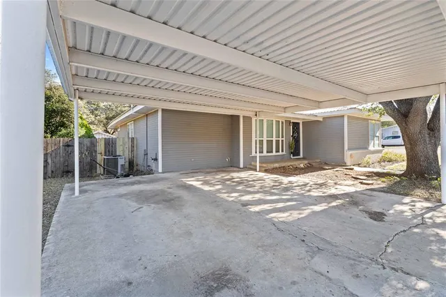 a view of a porch with a backyard