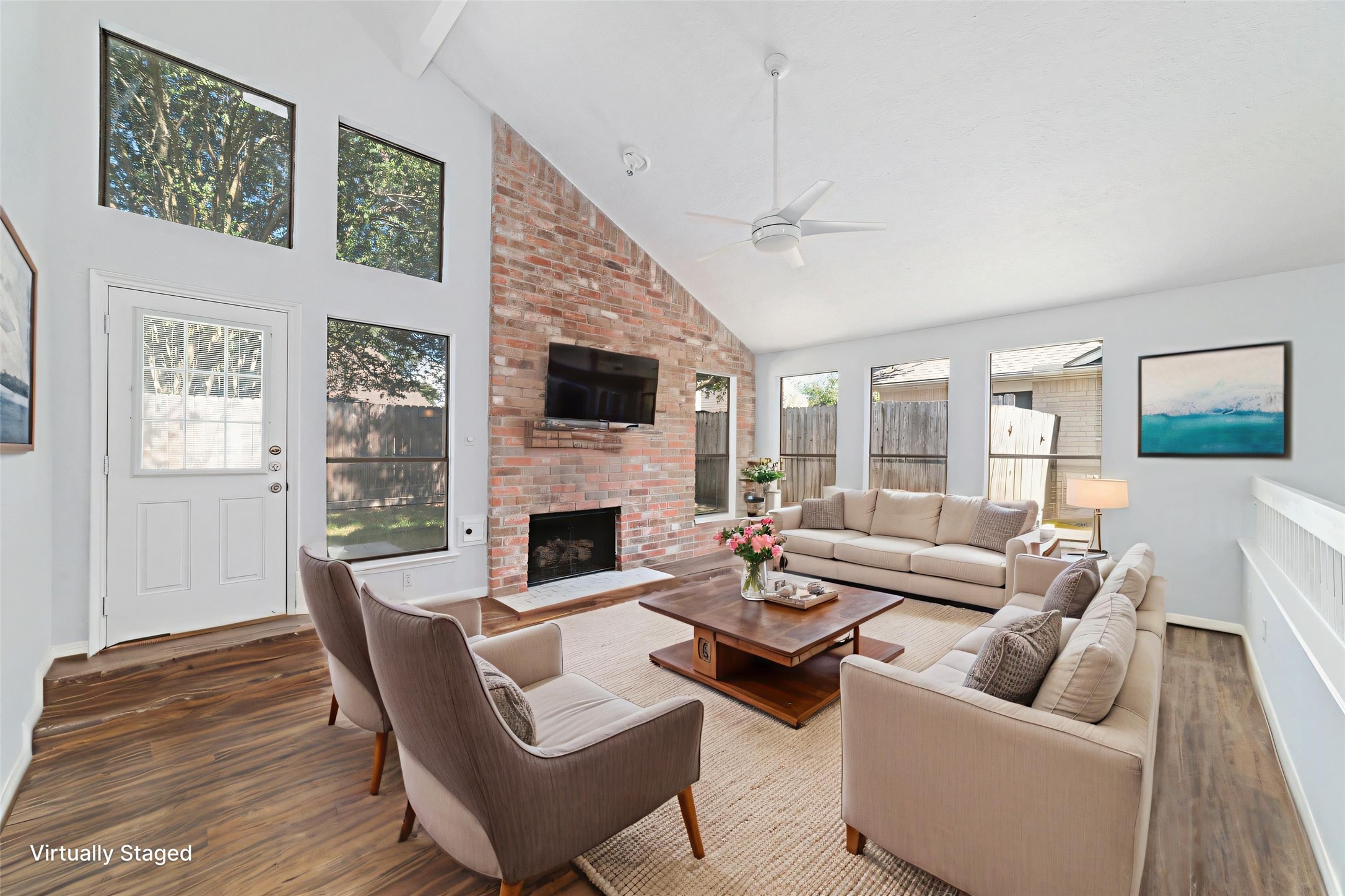 15014 Tinker Street Houston, TX 77084 - Photo 8 of 35 a living room with furniture and a fireplace