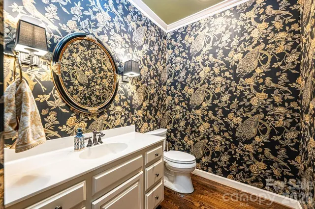 a view of a backyard with sitting area