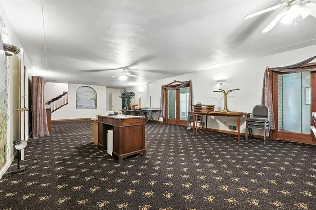 a living room with furniture