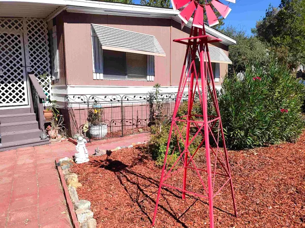 a view of a house with a patio