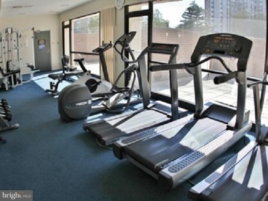 6800 Fleetwood Road, Unit 716 McLean, VA 22101 - Photo 14 of 17 a room with gym equipment and large mirror