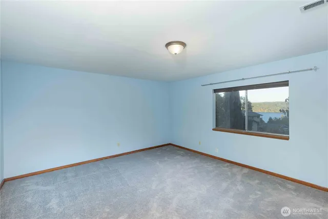 an empty room with closet