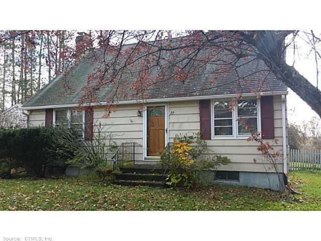 22 Woolam Road East Windsor, CT 06088 - Photo 1 of 1 a black and white house with a yard and plants