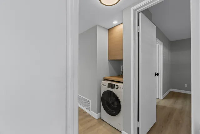 a view of a wooden door