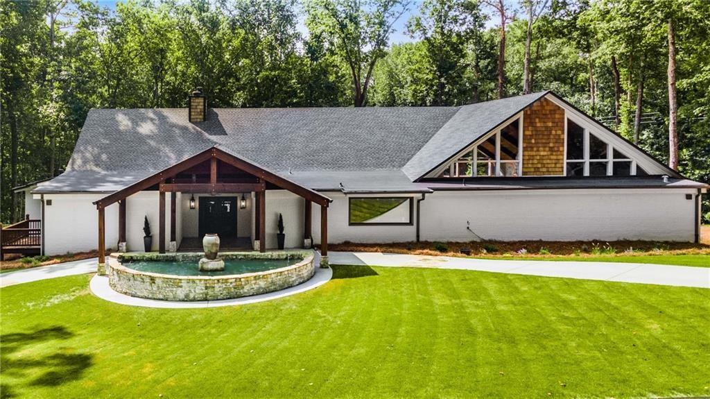 a house with swimming pool