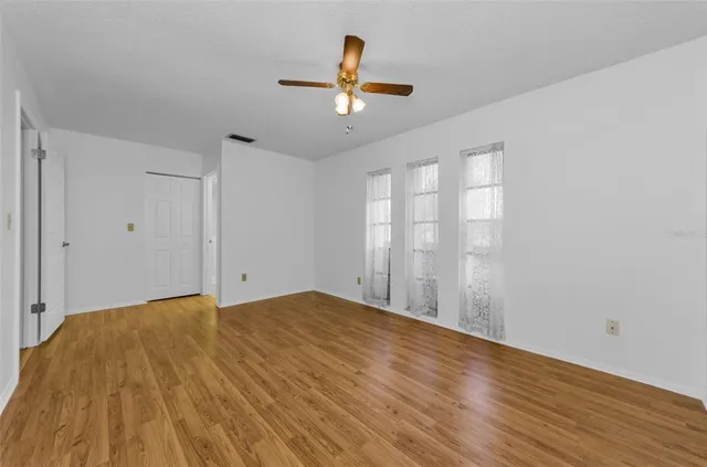 a view of a room with rack on the wall