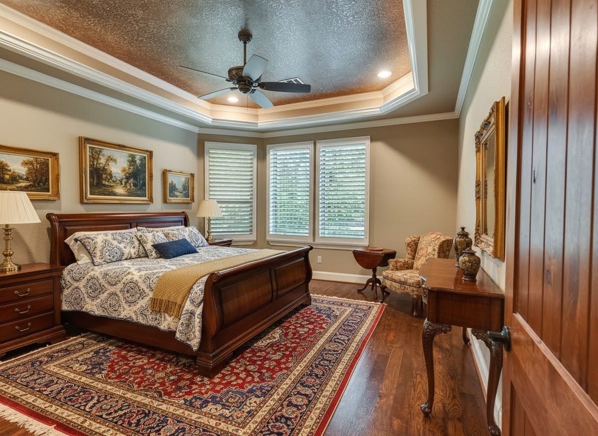 28503 Champions Ridge Road Magnolia, TX 77354 - Photo 15 of 47 The elegant primary bedroom provides a private sanctuary with ample space, natural light, and a refined, tranquil ambiance.(Virtually Staged)