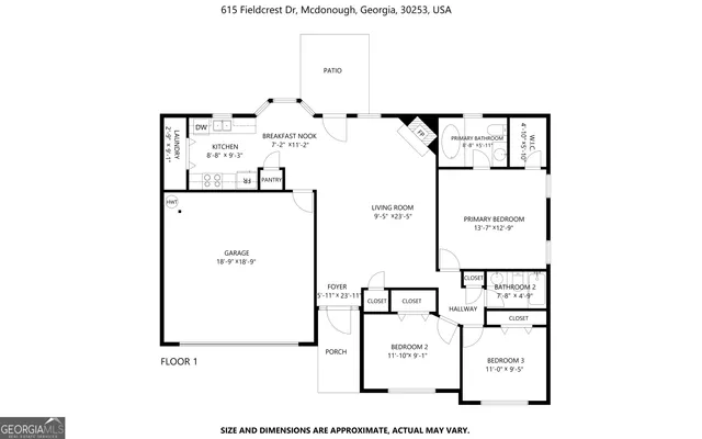 $1,895 | 615 Fieldcrest Drive, McDonough, GA 30253
