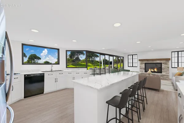 a view of a city with ocean view