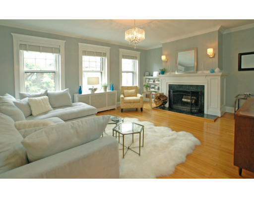 250 Commonwealth Avenue, Unit 11 Boston, MA 02116 - Photo 1 of 1 a living room with furniture and a fireplace