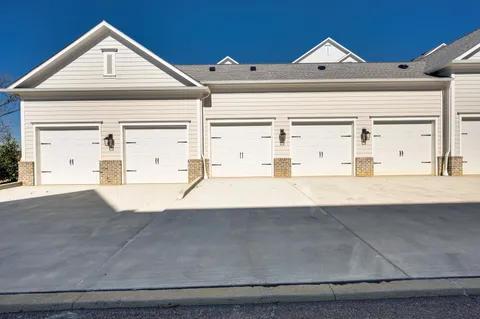 a view of a lake with a big yard