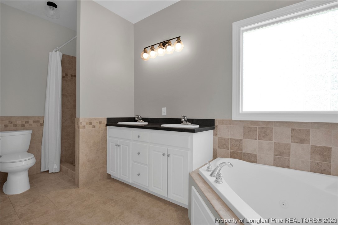 369 Grand Stand Lane Angier, NC 27501 - Photo 22 of 33 a bathroom with a bathtub and a toilet