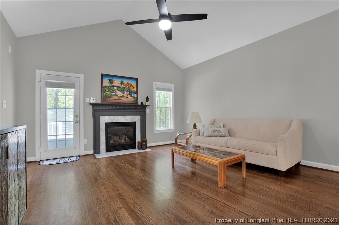369 Grand Stand Lane Angier, NC 27501 - Photo 10 of 33 a living room with furniture and a fireplace