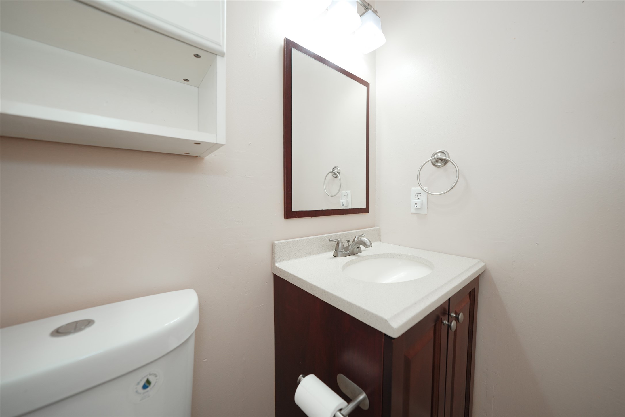 5227 Ridge Turn Drive Houston, TX 77053 - Photo 18 of 35 a bathroom with a sink vanity and a mirror
