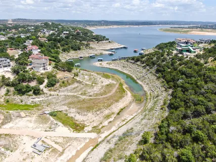 a view of a lake with a mountain in the background