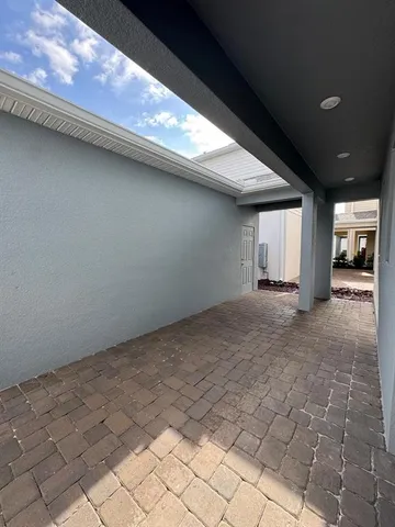 a view of a hallway with entryway