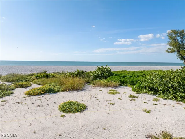 a view of a beach with a pathway