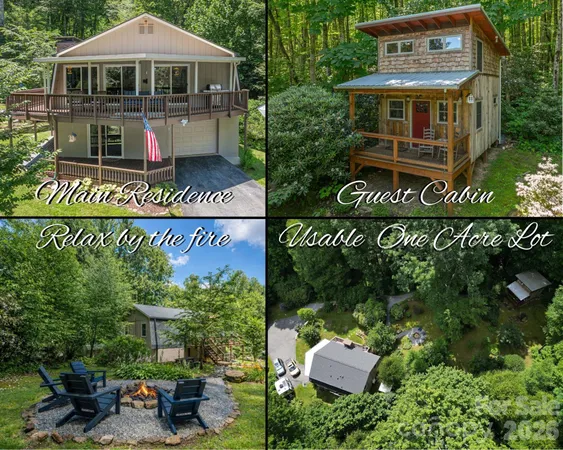 an aerial view of a house with a yard and outdoor seating