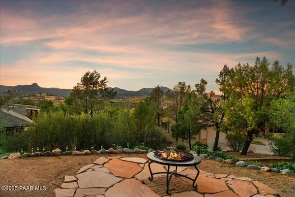a view of a lake with mountains in the background