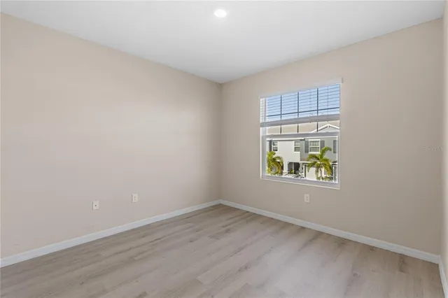 an empty room with windows