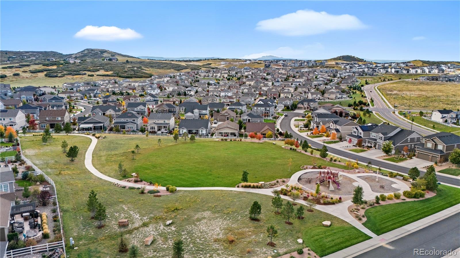 5740 Berry Ridge Wy. Castle Rock, CO 80104 - Photo 35 of 38 an aerial view of a house having outdoor space