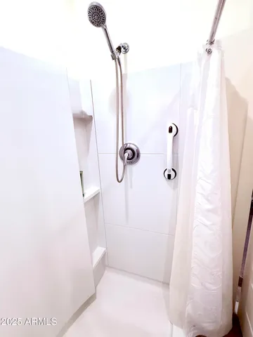a bathroom with a shower