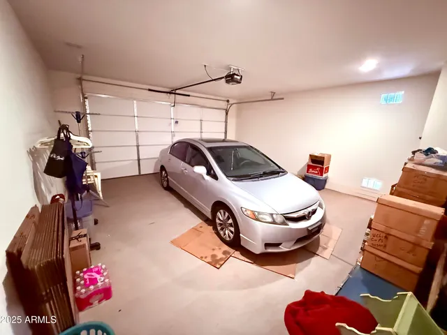 a car parked in a garage