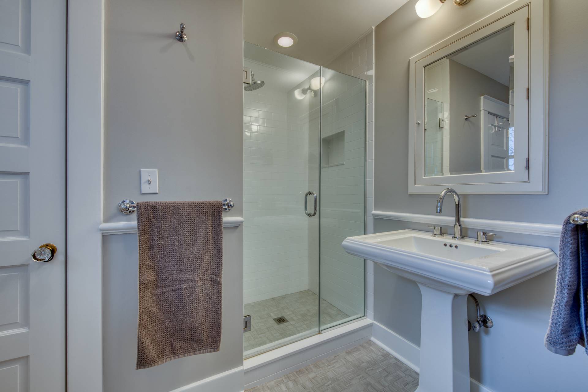 151 Church Lane Bridgehampton, NY 11932 - Photo 9 of 21 a bathroom with a sink mirror and shower