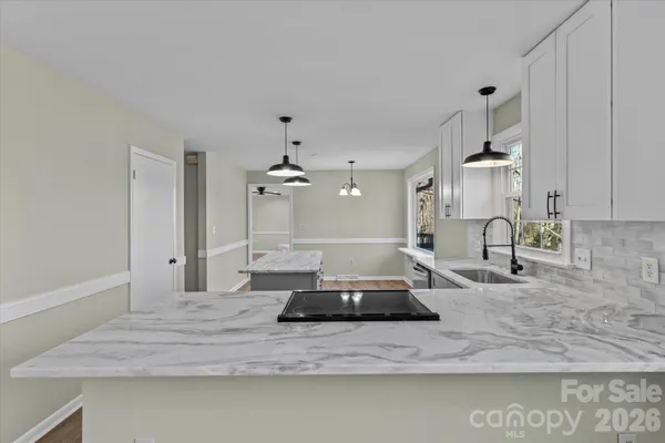 a view of a kitchen counter space