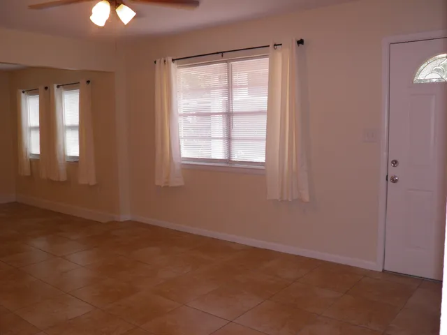 an empty room with a window