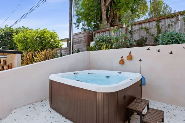 a view of outdoor space and tub