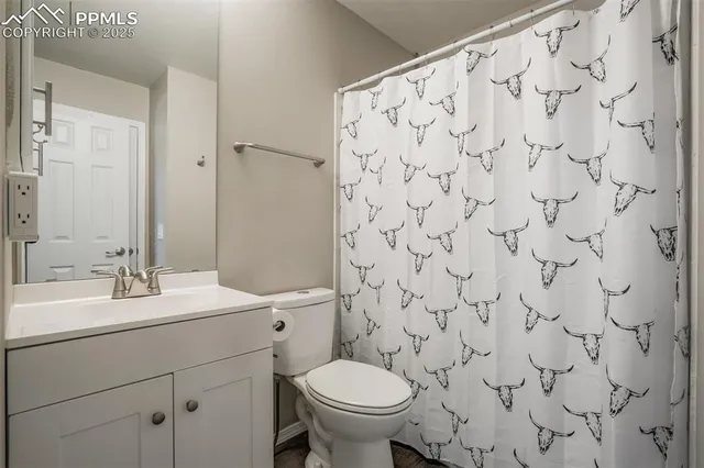 a bathroom with a sink toilet and a mirror