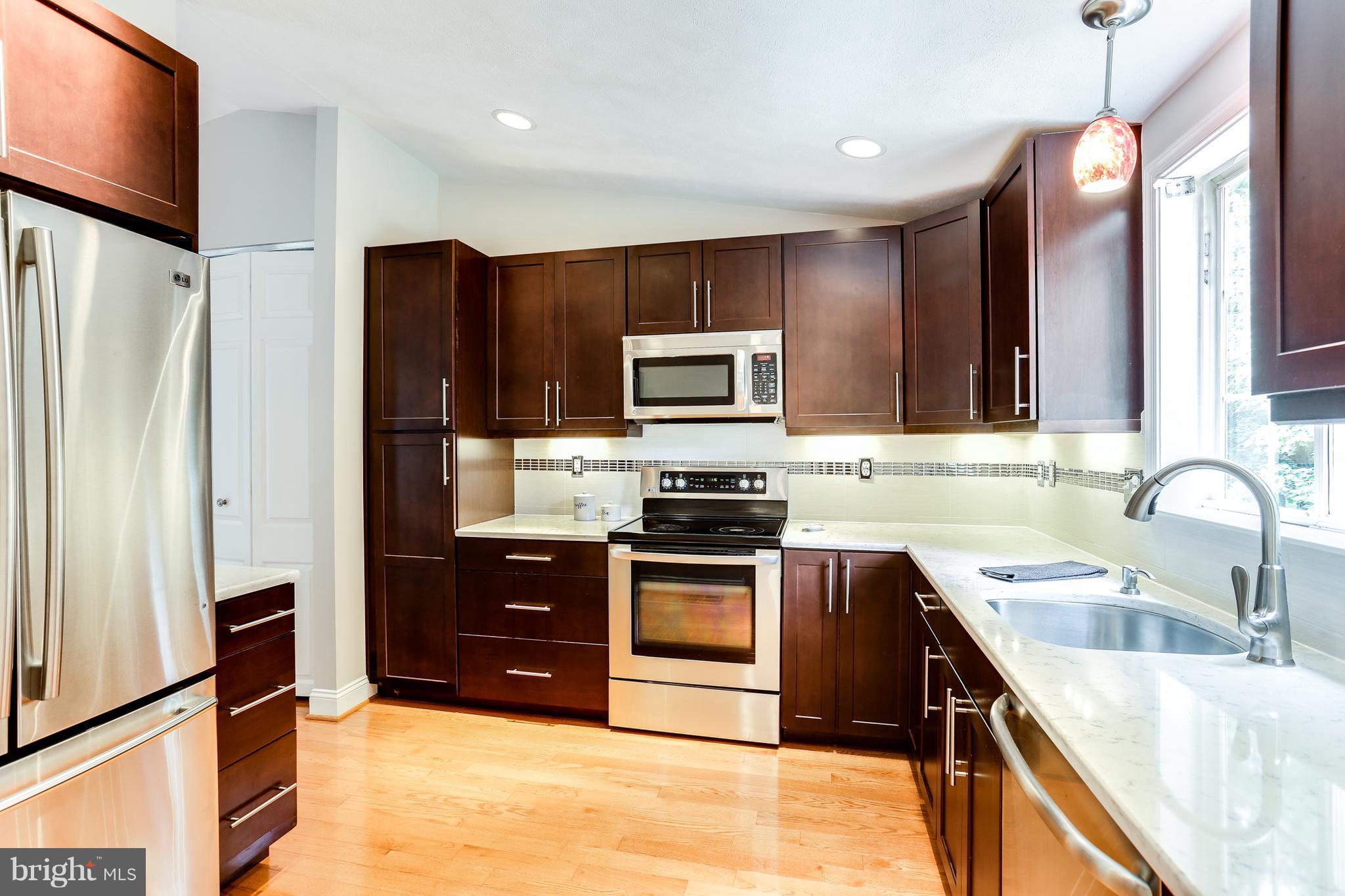 Kitchen with stainless steel appliances
