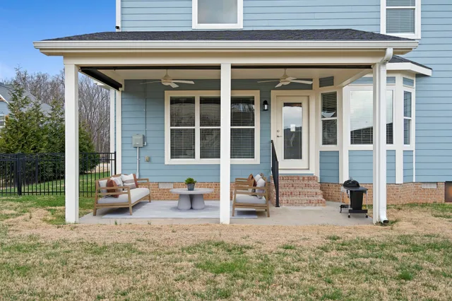 a house with white door