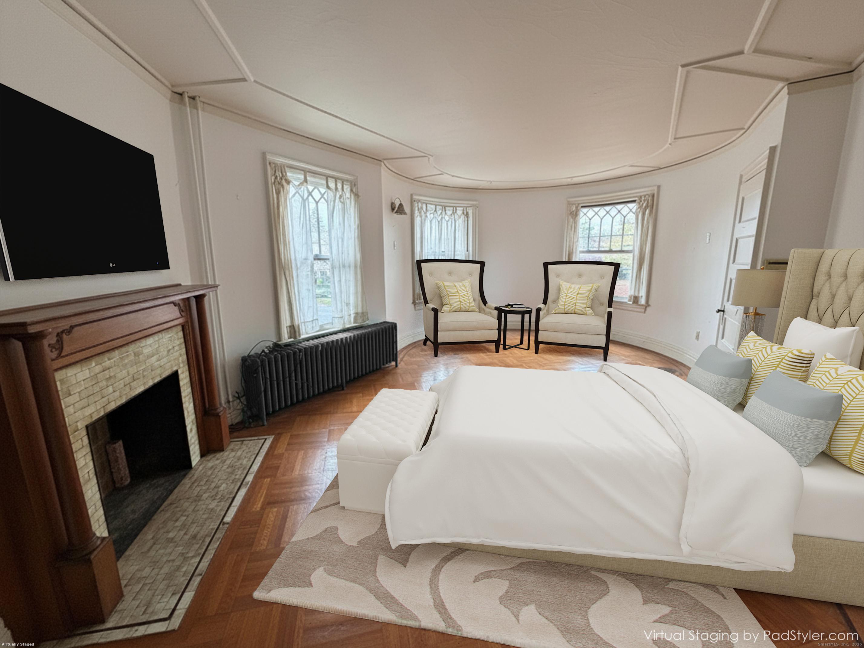 518 Prospect Avenue Hartford, CT 06105 - Photo 25 of 39 a bedroom with a bed and a flat screen tv