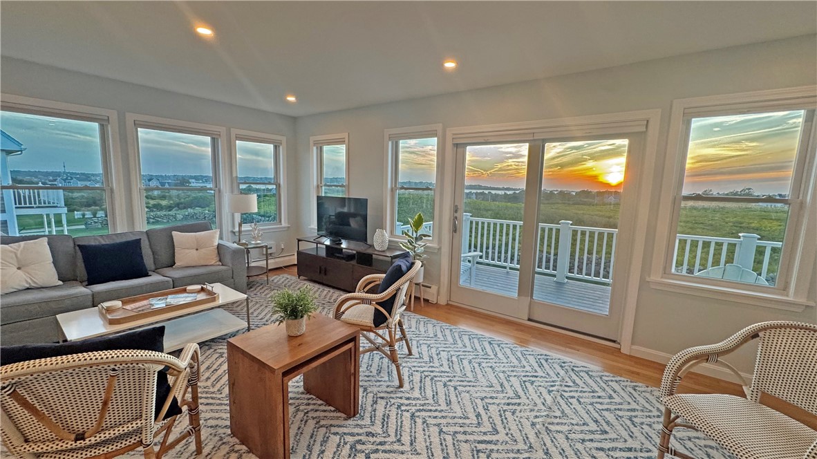 1712 Corn Neck Road, Unit 2 Block Island, RI 02807 - Photo 17 of 38 living with sunset view