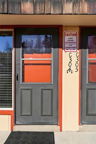 a view of front door of house