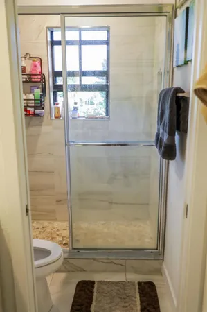 a bathroom with a shower
