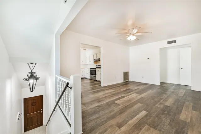 a view of a livingroom with a flat screen tv